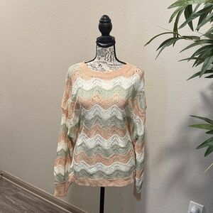 Entro Multicolor Chevron Knit Sweater